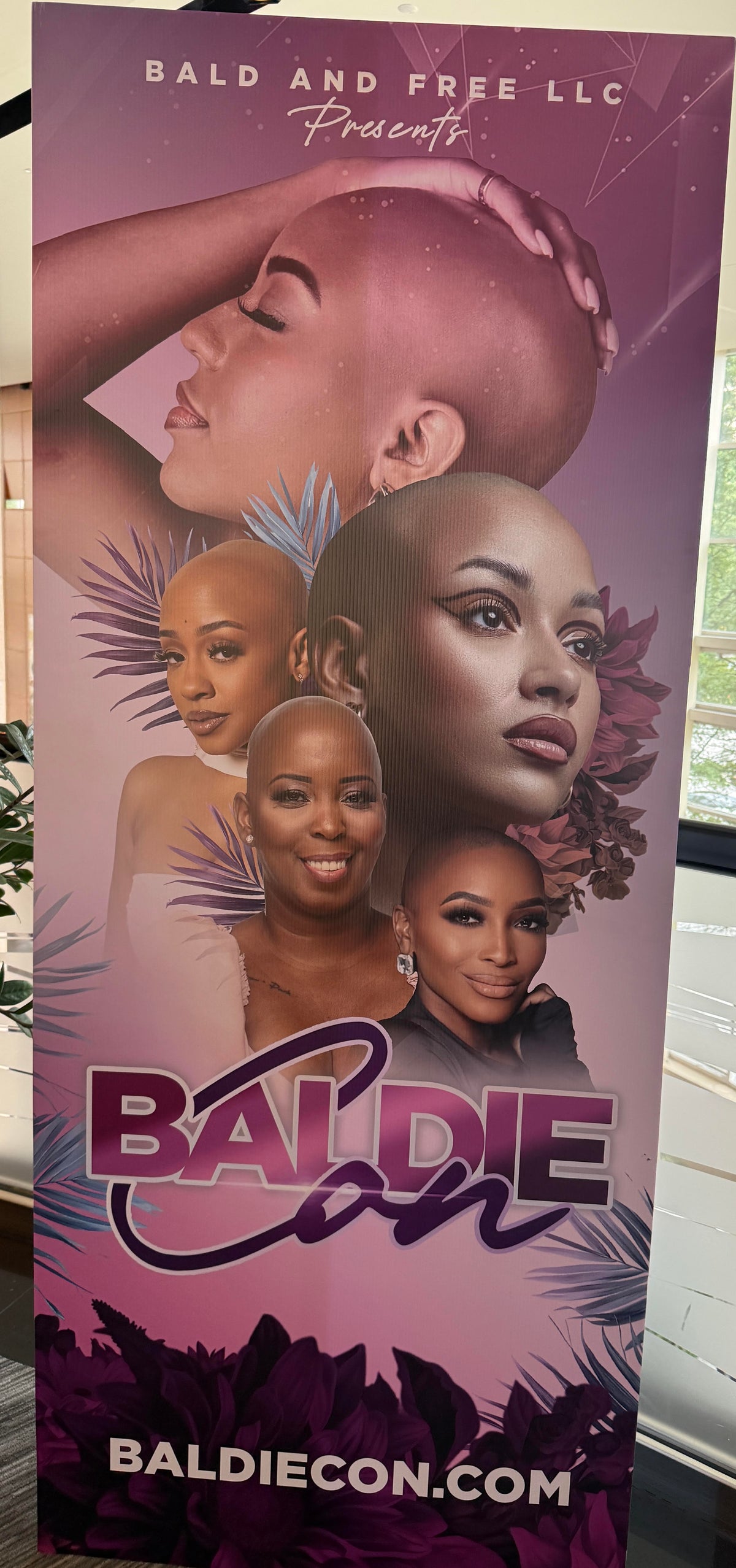 Baldie Con event poster with bald women models