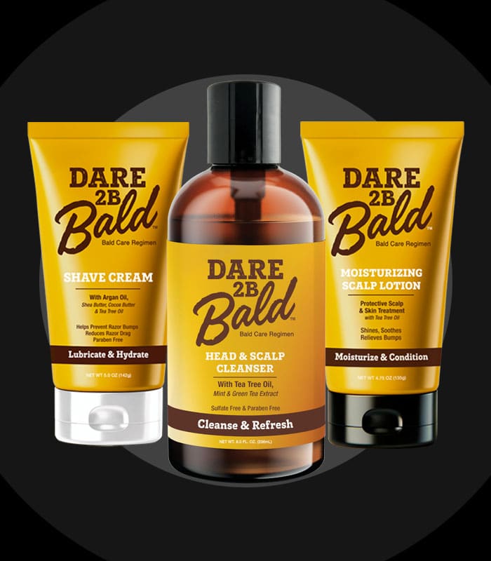 Image of Dare 2B Products - Head & Scalp Cleanser, Shave Cream, and Moisturizing Scalp Lotion